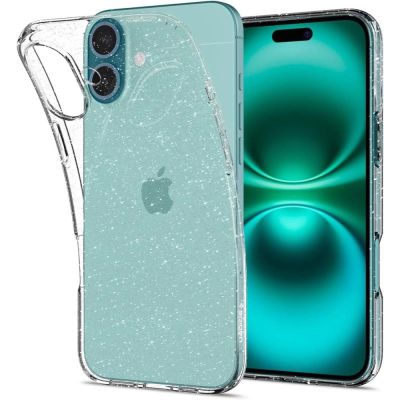 Spigen Liquid Crystal Hülle für iPhone 16 Plus – transparent und glitzernd