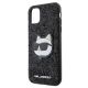 6. Karl Lagerfeld KLHCN61G2CPK iPhone 11 / Xr 6,1" schwarz/schwarzes Hartschalenetui mit glitzerndem Choupette-Patch