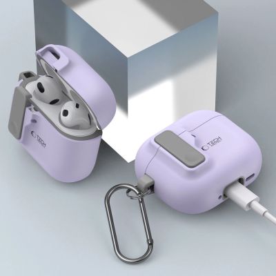 8. Tech-Protect Slim Hook-Hülle für AirPods 4 – Lila