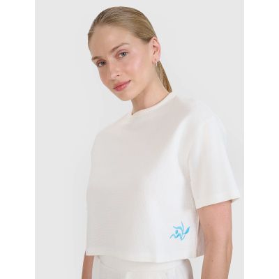 Crop-Top-T-Shirt für Damen 4F 4FWSS25TTSHF1977-11S