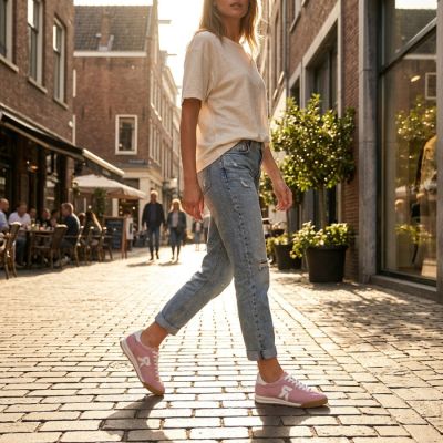 9. Bequeme rosa Damen-Sneaker Rieker W4000-31