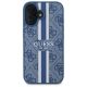 3. Guess 4G Printed Stripes MagSafe-Hülle für iPhone 16 – blau