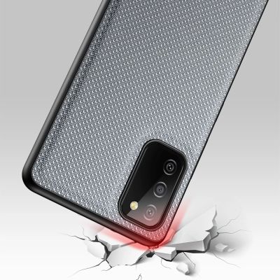 6. Dux Ducis Fino schutzhülle hülle mit Nylonmaterial überzogen für Samsung Galaxy A03s grau