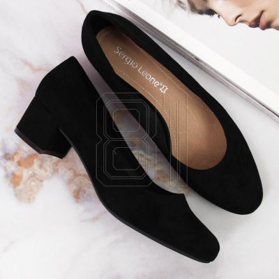 3. Sergio Leone W SK354C Wildleder-Pumps mit Blockabsatz Schwarz