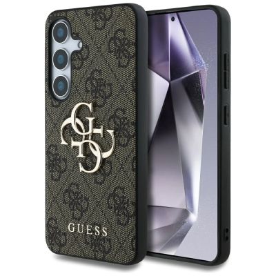 Guess Big 4G Logo Classic Logo Hülle für Samsung Galaxy S25 Braun
