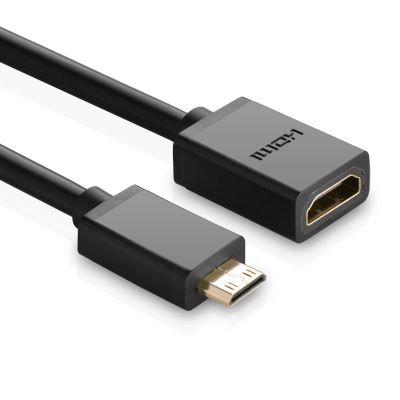 2. Ugreen adapterkabel HDMI (Buchse) - mini HDMI (Stecker) 4K 60 Hz Ethernet HEC ARC Audio 32 Kanäle 22 cm schwarz (20137)