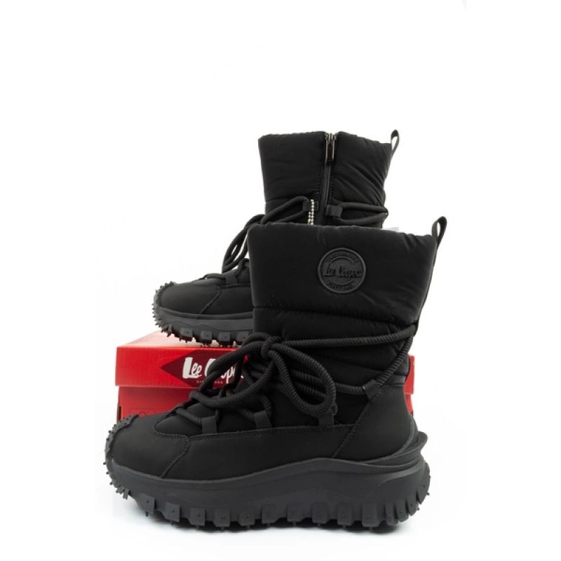 10. Lee Cooper Damen Winter-Wandersportschuhe, isoliert, schwarz, Naturleder