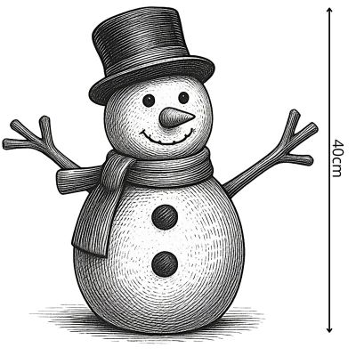 6. Dekorative Schneemannfigur mit 40 LEDs, Höhe: 40 cm, Acryl