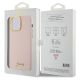 8. Guess Silikon Script Metal Logo & Frame Hülle für iPhone 15 Pro – Rosa