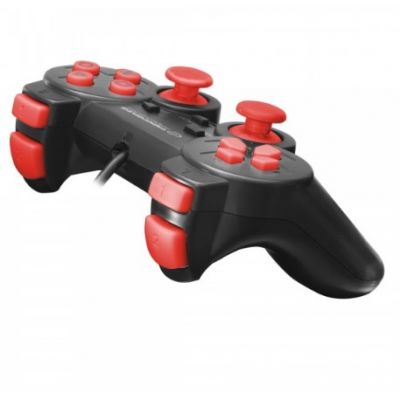 4. Esperanza EGG106R Gamepad (PC, PS2, PS3; schwarz, rot)