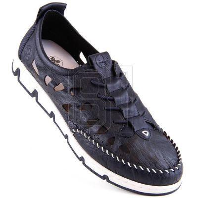 37. Rieker W RKR652 marineblaue durchbrochene Lederschuhe