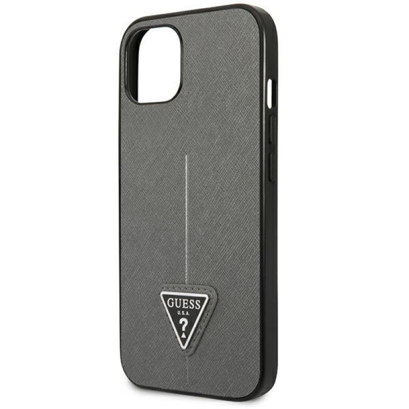 6. Guess GUHCP14SPSATLG iPhone 14 6.1 "Silber / Silber Hardcase SaffianoTriangle Logo