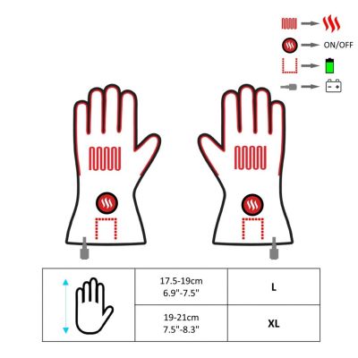 30. GLOVII Beheizbare Motorradhandschuhe, batteriebetrieben oder mit Akku, Größe L, Batterien, Ladegerät und Kabel im Lieferumfang, GDBL