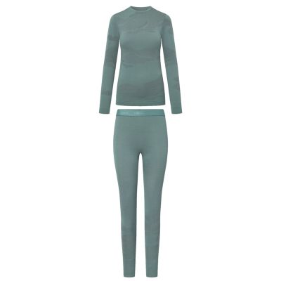 11. VIKING Gasher Lady Set Merino Damen Unterwäsche Größe S grün