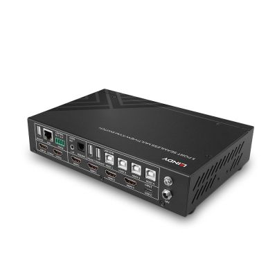 5. LINDY 5-Port KVM-Switch mit nahtloser Multiview-Funktion, 4 HDMI-Anschlüssen und 1 USB Typ C-Anschluss