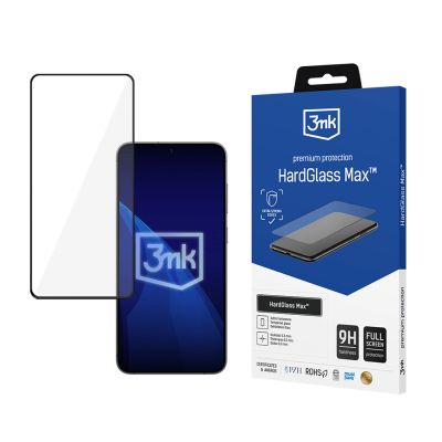 2. Verstärktes, gehärtetes Vollbildglas 3MK HardGlass Max Schwarz für Samsung Galaxy S24+