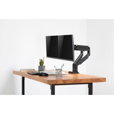 13. Doppelter Schreibtischarm (Klemme) für 2 x LCD-Monitore, max. 32 Zoll, max. 2 x 9 kg, neig- und schwenkbar, schwarz