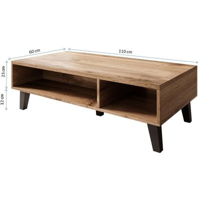 2. NORD Couchtisch 110 cm Wotan Eiche/Anthrazit