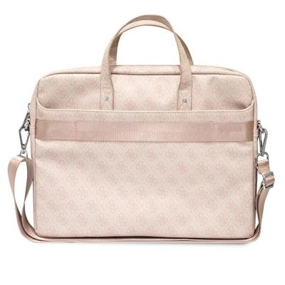 3. Guess Saffiano 4G Triangle Logo Tasche für einen 16'' Laptop – Rosa
