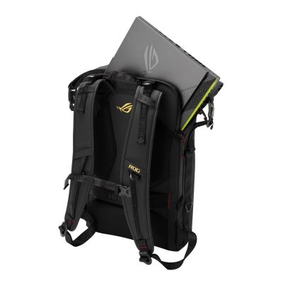 19. ASUS ROG SLASH Backpack Edition 20 Roll-Up Rucksack Schwarz Polyester, gewachstes Leder (zum Hochziehen)