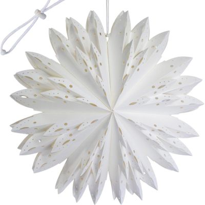 2. Dekoratives Sternen-Schneeflocken-Hängepapier, 50 cm, weiß