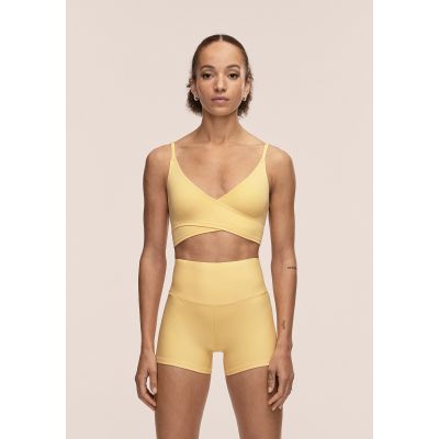 CASALL Damen-Sporttop mit überlappen Trägern, gelb