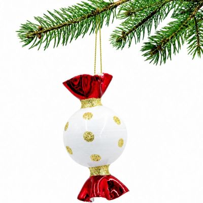 2. Glaskugel, Material: Süßigkeiten, 10 cm, Punkte