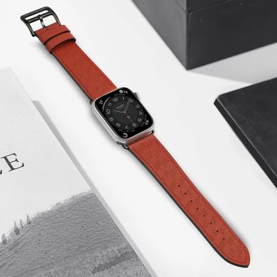 4. Armband Leder für Apple Watch 38 / 40 / 41 mm Band Armband - rot