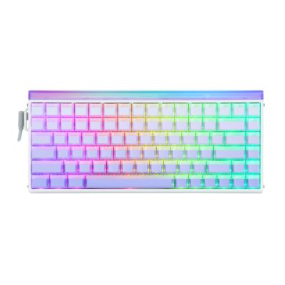 14. HERO84 HE Tastatur mit Dichtung, Weiß+Lila+Farbverlauf+HELL JadeKing Schalter RGB AULA