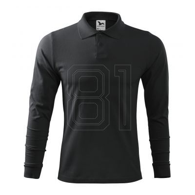 3. Malfini Single J. LS M MLI-21194 Poloshirt in Ebenholzgrau