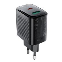 Acefast A106 GaN PD 45W USB-C USB-A Wandladegerät - Schwarz
