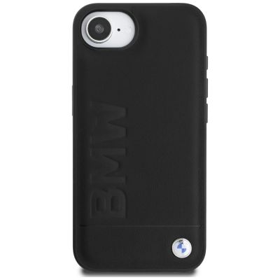3. BMW Leder Hot Stamp iPhone 16e Hülle - Schwarz