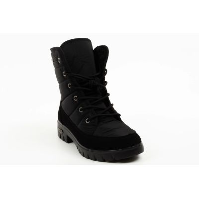 2. Progress Damen-Winterstiefel, schwarze gefütterte Schneestiefel mit Lammfell