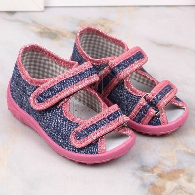 6. Hausschuhe Nazo Jr TEX4B in Marineblau und Rosa 
