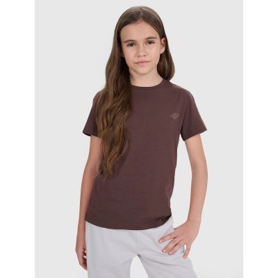 12. Einfarbiges Standard-T-Shirt (2er-Set) für Kinder 4F 4FJRAW25TTSHU3157-90S