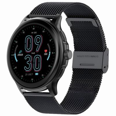 3. GRAVITY GT12-1 Damen-Smartwatch mit schwarzem Silikonarmband und schwarzem Armband