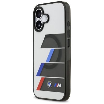 2. BMW M IML Metallknöpfe, dreifarbige Linien, MagSafe-Hülle für iPhone 17 - Grau