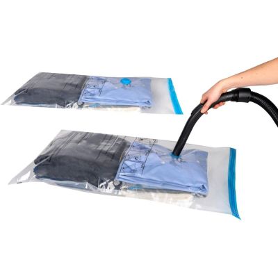 4. Vakuumbeutel zur Aufbewahrung von Kleidung und Bettwäsche, 130 x 74 cm und 86 x 50 cm, Alpina