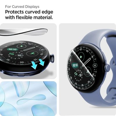 8. Spigen Elite Shield EZ Fit 2er-Pack Hydrogelfolie für Google Pixel Watch 45 mm