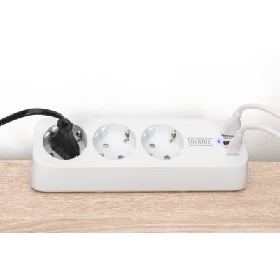 24. Digitus 3-fach-Steckdosenleiste fürs Büro mit 2 USB-A- und 1 USB-C-Anschluss, Weiß
