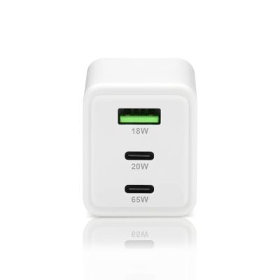 2. EVERACTIVE GAN Wandladegerät 1 x USB, 2 x USB-C Schnellladefunktion 4+ 65W Weiß SC-655Q