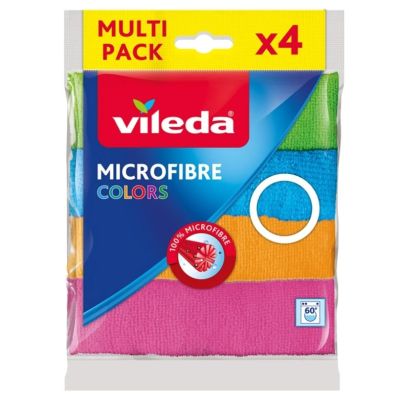 2. Vileda Mikrofasertücher, verschiedene Farben, 4 Stück.