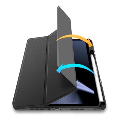 6. Dux Ducis Toby Armored Flip Smart Case für Oppo Pad mit Stifthalter Schwarz