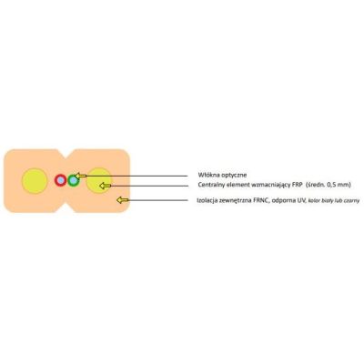 EmiterNet Universal-Glasfaserkabel, flach, GFK JV(ZN)H 2E 9/125 G.657A1 Z043B LSZH (2000-m-Rolle), schwarz