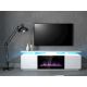 5. EVA TV-Schrank mit Elektrokamin, 180 x 40 x 52 cm, weiß/weiß glänzend