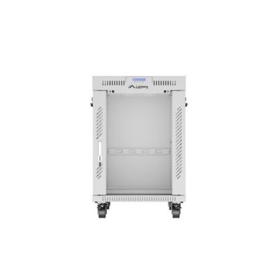 7. 19" 15U 600x800 LCD-Einbauschrank mit grauer Glastür, Lanberg (Flat Pack) V2