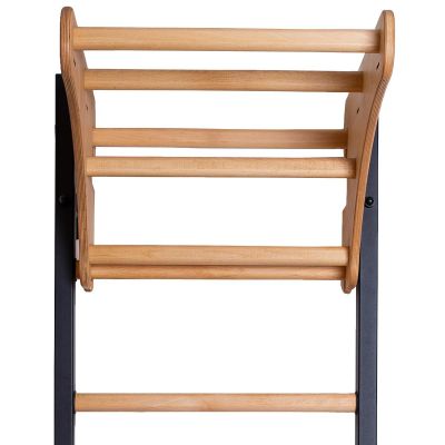 13. Turn-Wandbarren aus Holz und Metall mit 4 Griffen und Holzbank K 211B