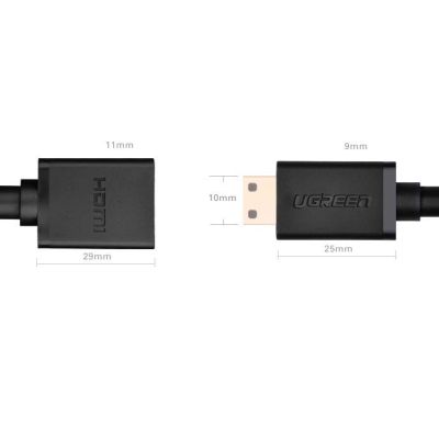 5. Ugreen adapterkabel HDMI (Buchse) - mini HDMI (Stecker) 4K 60 Hz Ethernet HEC ARC Audio 32 Kanäle 22 cm schwarz (20137)