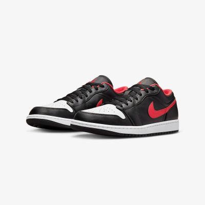 3. Air Jordan 1 LOW Sportschuhe in Schwarz/Feuerrot/Weiß - 553558-063