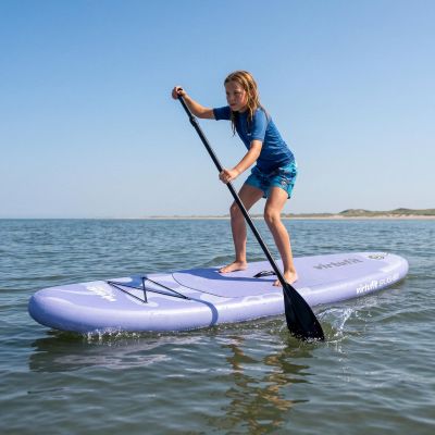 4. VIRTUFIT SUP BOARD SPLASH 225 MIT FLOW PURPLE ZUBEHÖR